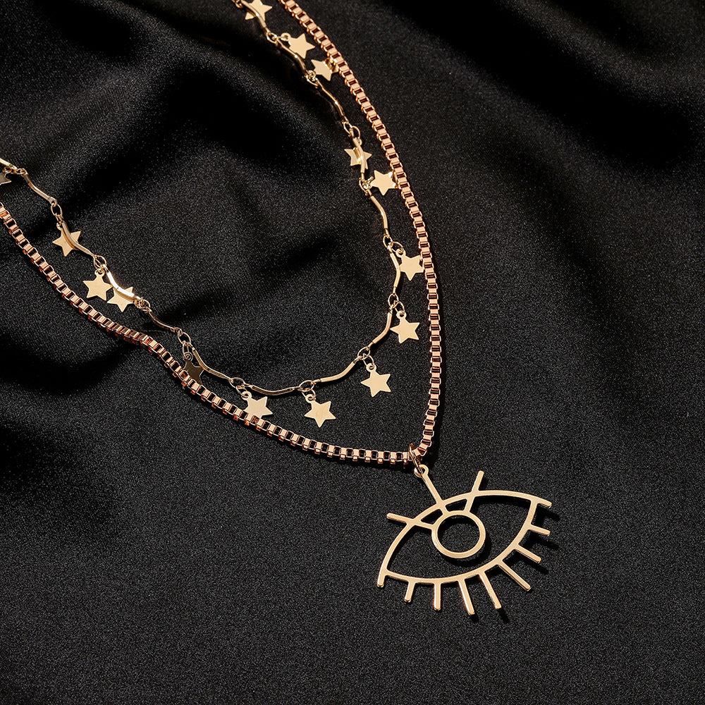 Collar de ojo de diablo de doble capa Zhang de aleación al por mayor